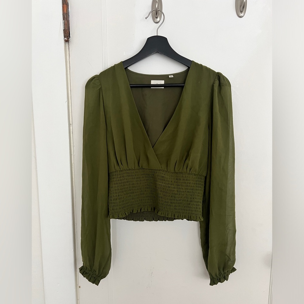 Wilfred Wistful Olive Green Blouse | Size Medium